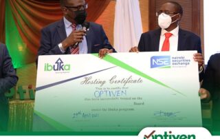 Optiven Group's Awarded a Hosting certificate into NSE