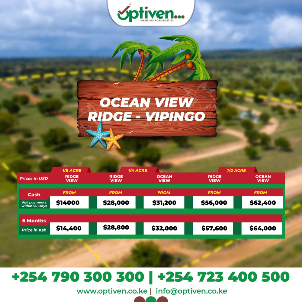 Ocean View Ridge Vipingo- Value Added plots for sale in Vipingo